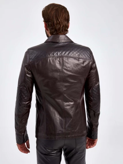 Утепленный мужской кожаный пиджак 530ш, коричневая, размер 50, артикул 29130-5