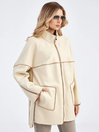 Женская куртка оверсайз из овчины на молнии премиум класса 2036-0