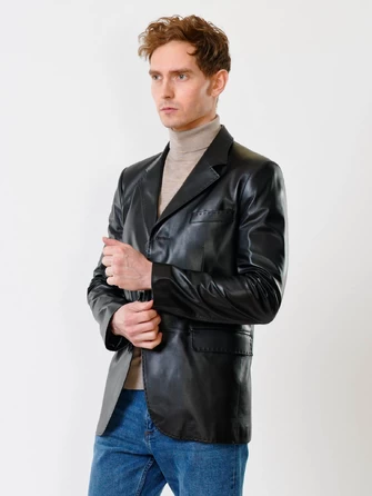 Мужской кожаный пиджак на ручном стежке премиум класса 543-0